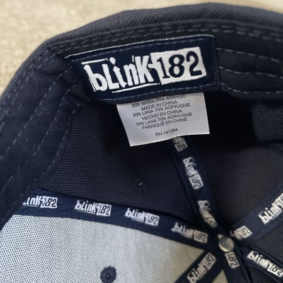 Vintage Y2K Blink 182 Hot Topic Snapback Baseball Cap Navy Hat OSFA - Picture 5 of 5